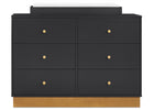 Midnight Grey with Acorn (1510) 2-James 6 Drawer Dresser with Changing Top and Interlocking Drawers