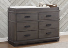 Rustic Grey (084) 8-Asher 6 Drawer Dresser with Changing Top and Interlocking Drawers