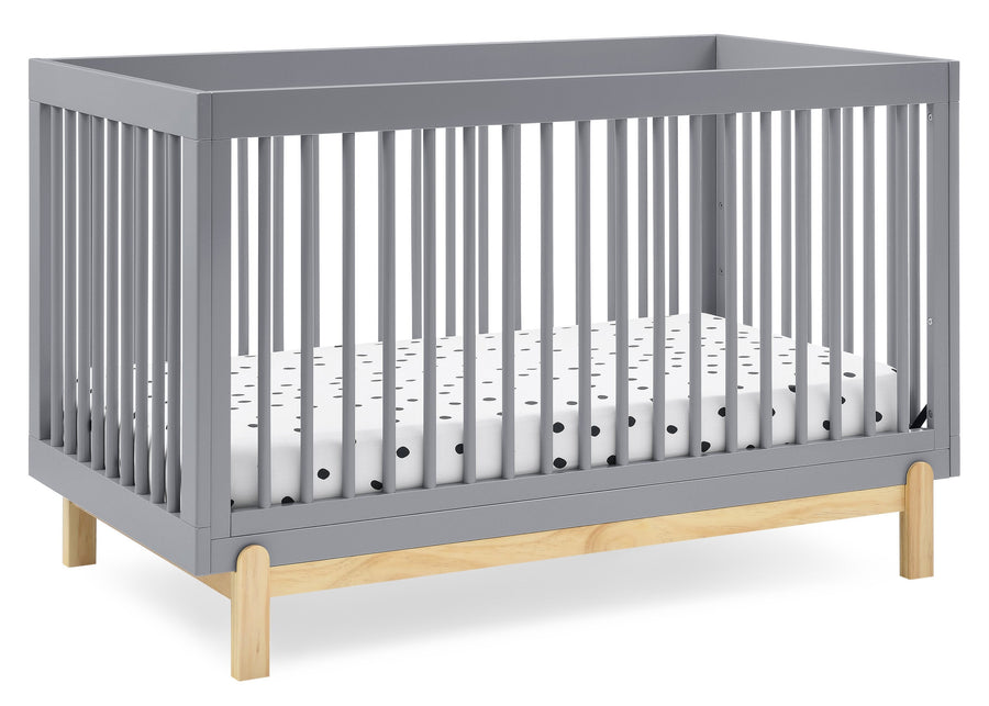 Grey with Natural (1359) 3-Poppy 4-in-1 Convertible Crib