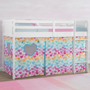 Hearts (3014) 35-Bed Tent - Curtain Set for Twin Loft or Bunk Bed (Bed Sold Separately)