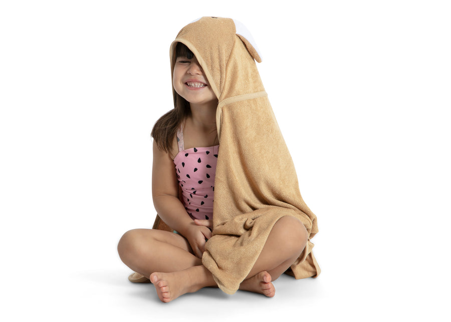 Tan Dog (1239) 27-Kids Hooded Bath Towel with Pockets