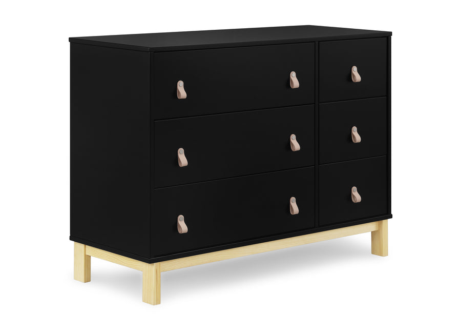 Ebony with Natural (1482) 14-babyGap Legacy 6 Drawer Dresser with Leather Pulls and Interlocking Drawers