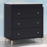 Jordan 3 Drawer Dresser with Interlocking Drawers - Midnight Grey with Natural (1372) - Accessories