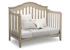 Wooden crib with bedding on a white background 23-Farmhouse 6-in-1 Convertible Baby Crib