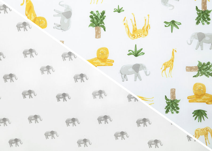 Safari Friends (3414) 10-Pink Floral Fitted Crib Sheets - 2 Pack