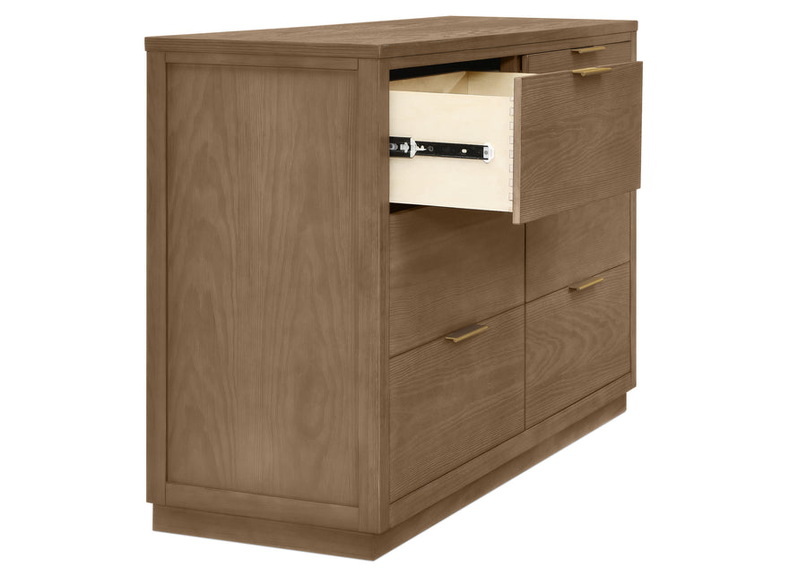 Aged Oak (845) 4-Forever 6 Drawer Dresser with Interlocking Drawers - Naturals Collection