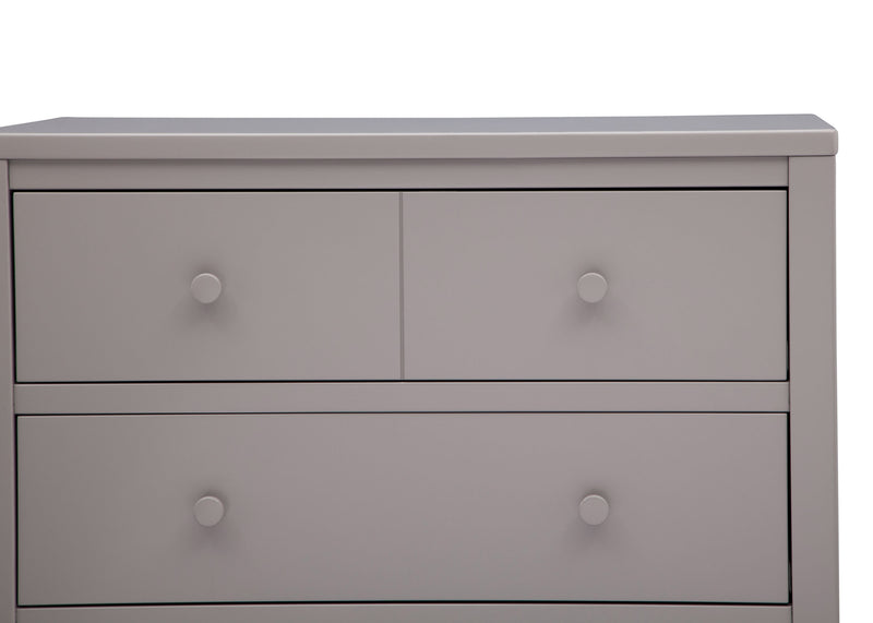 Gray dresser with three drawers on a white background 10-3 Drawer Dresser with Interlocking Drawers