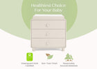 Soft Beige (1560) 3-Ari 3 Drawer Dresser with Changing Top