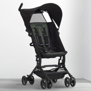 Jeep® Clutch Plus Travel Stroller with Reclining Seat Black with Olive Green (2182) 21-Jeep® Clutch Plus Travel Stroller with Reclining Seat