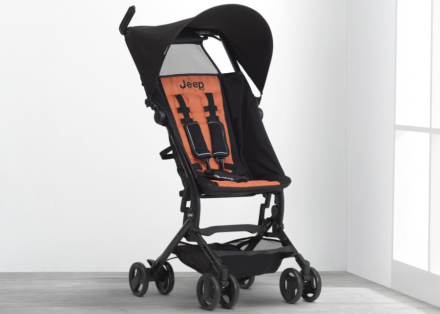 Black with Orange (2183) 9-Jeep® Clutch Plus Travel Stroller with Reclining Seat