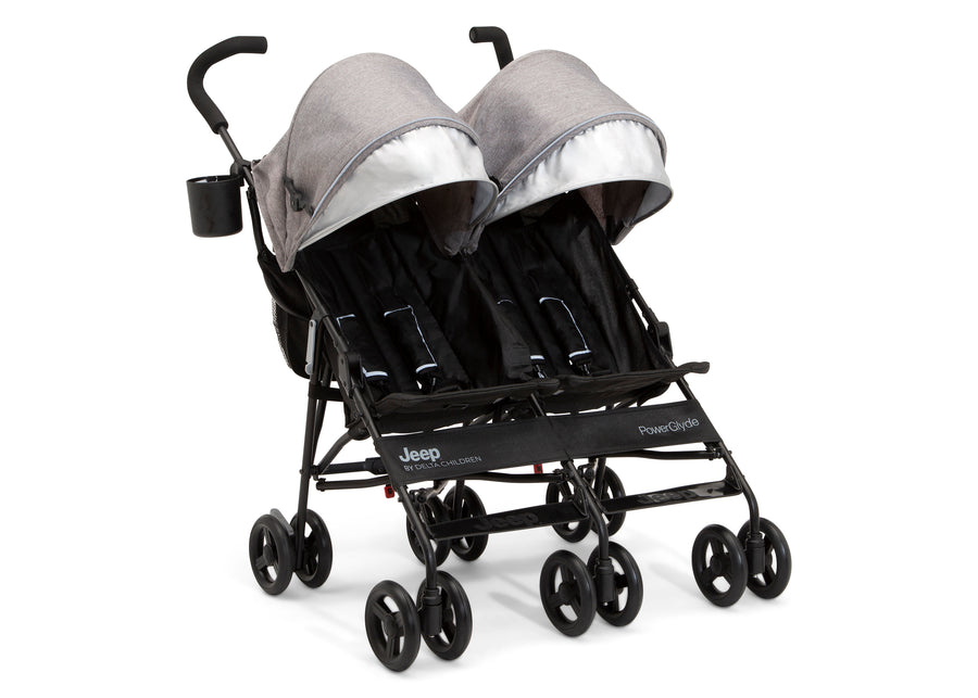 Grey (2148) 3-PowerGlyde Side-by-Side Double Stroller