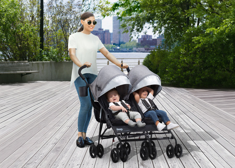 Grey (2148) 1-PowerGlyde Side-by-Side Double Stroller