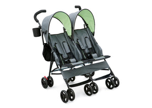 Delta Children Lime & Grey (013) LX Side by Side Stroller b1b 9-LX Side by Side Stroller