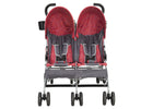 Delta Children Grey & Red (026) LX Side by Side Stroller (11701) Front View 15-LX Side by Side Stroller