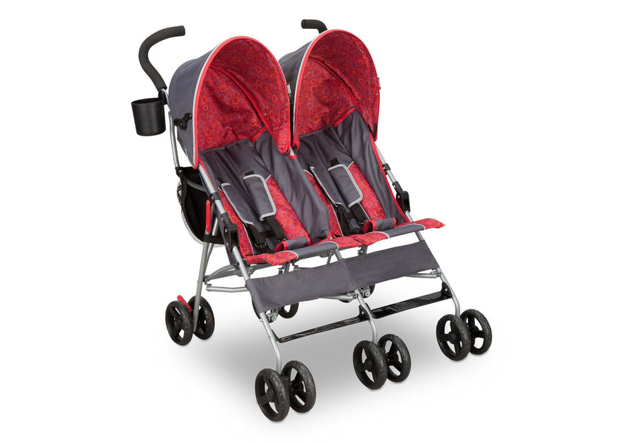 Delta Children Grey & Red (026) LX Side by Side Stroller c1c 13-LX Side by Side Stroller