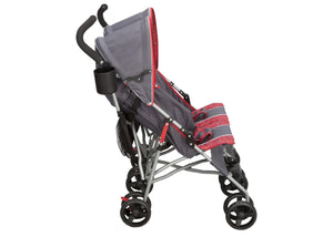 Delta Children Grey & Red (026) LX Side by Side Stroller (11701) Side View 12-LX Side by Side Stroller
