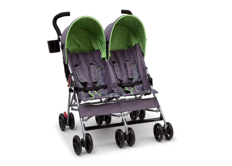 Delta Children Purple & Green (001) LX Side by Side Stroller a1a 11-LX Side by Side Stroller