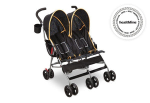 Black & Orange (820) 2-LX Side by Side Stroller