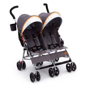 Delta Children Maze (817) LX Plus Side x Side Double Stroller (11709), Angled with Canopy, a1a 0-LX Plus Side x Side Double Stroller