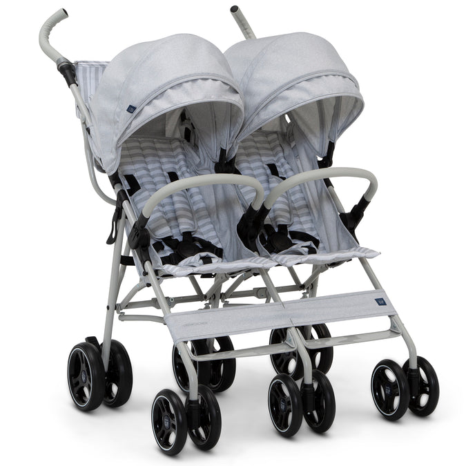 Grey Stripes (2359) 16-babyGap Classic Side-by-Side Double Stroller