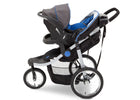 Delta Children J is for Jeep Brand Trek Blue Tonal (436) Cross Country All Terrain Jogging Stroller Full Left Side View b4b 7-J is for Jeep® Brand Cross-Country All-Terrain Jogging Stroller