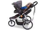 Delta Children J is for Jeep Brand Trek Orange Tonal (838) Cross Country All Terrain Jogging Stroller Full Left Side View e4e 18-J is for Jeep® Brand Cross-Country All-Terrain Jogging Stroller