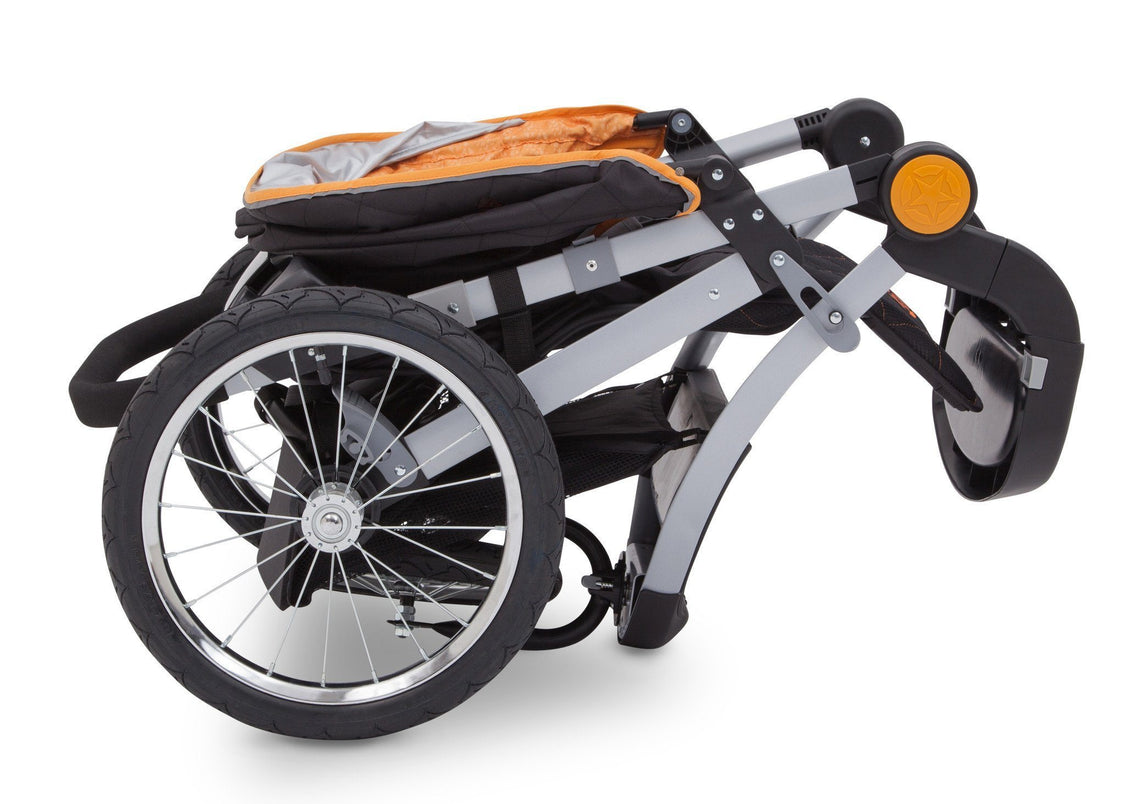 Delta Children J is for Jeep Brand Trek Orange Tonal (838) Cross Country All Terrain Jogging Stroller Folded e4e