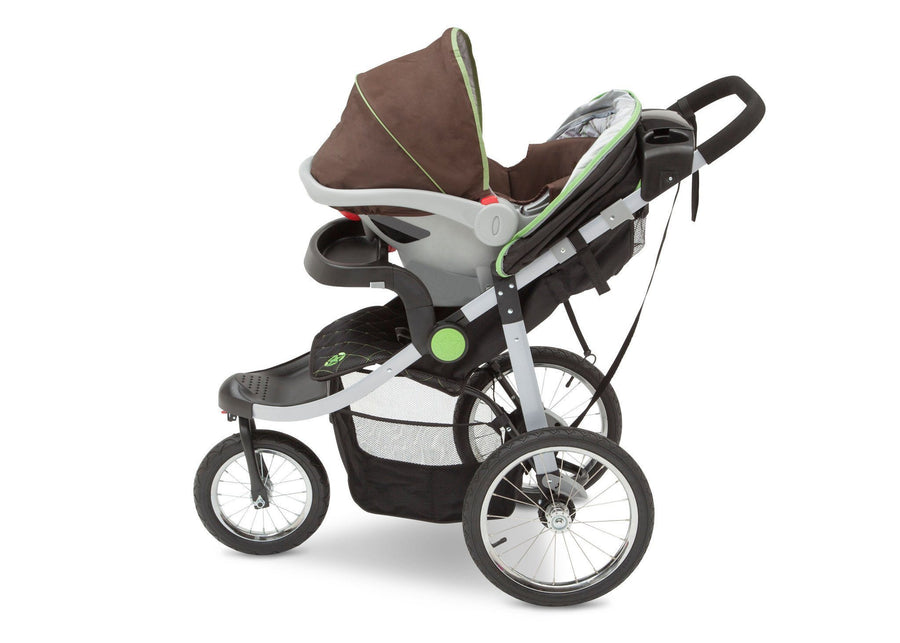 Delta Children J is for Jeep Brand Fairway (340) Cross Country All Terrain Jogging Stroller with infant car seat, f4f 22-J is for Jeep® Brand Cross-Country All-Terrain Jogging Stroller