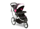 Jeep Unlimited Range Jogger by Delta Children, Trek Pink Tonal (656) with extendable European-style canopy 13-Jeep® Unlimited Range Jogger