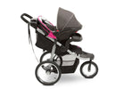 Jeep Unlimited Range Jogger by Delta Children, Trek Pink Tonal (656) with extendable European-style canopy 16-Jeep® Unlimited Range Jogger