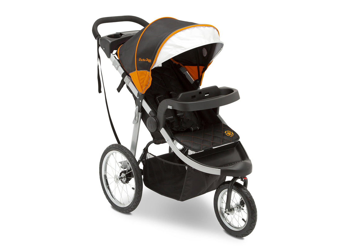 Jeep Unlimited Range Jogger by Delta Children, Trek Orange (835) with extendable European-style canopy