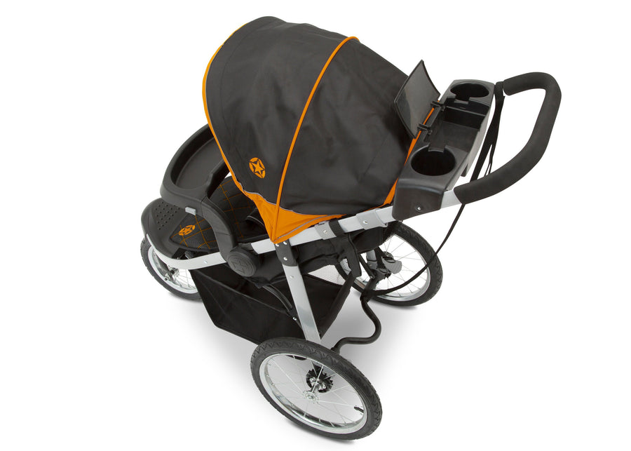 Jeep Unlimited Range Jogger by Delta Children, Trek Orange (835) with cup holders and smart phone storage 23-Jeep® Unlimited Range Jogger
