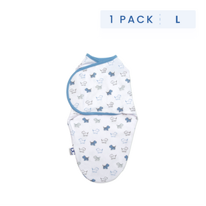 Boy (5003) 14-Little Lambs Adjustable Swaddle Wrap - Size Large, Fits Babies 3-6 Months/14-18 lbs.