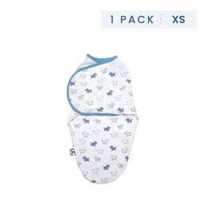 Boy (5003) 15-Little Lambs Adjustable Swaddle Wrap - Size Extra Small, Fits Babies 0-3 Months/4-7 lbs.