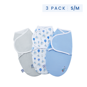 Boy (5003) 19-Little Lambs Adjustable Swaddle Wrap - Size Small/Medium, Fits Babies 0-3 Months/7-14 lbs., 3-Pack