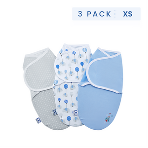 Boy (5003) 14-Little Lambs Adjustable Swaddle Wrap - Size Extra Small, Fits Babies 0-3 Months/4-7 lbs., 3-Pack
