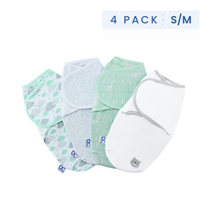 Unisex (5005) 15-Little Lambs Adjustable Swaddle Wrap - Size Small/Medium, Fits Babies 0-3 Months/7-14 lbs., 4-Pack
