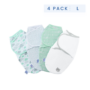 Unisex (5005) 17-Little Lambs Adjustable Swaddle Wrap - Size Large, Fits Babies 3-6 Months/14-18 lbs., 4-Pack
