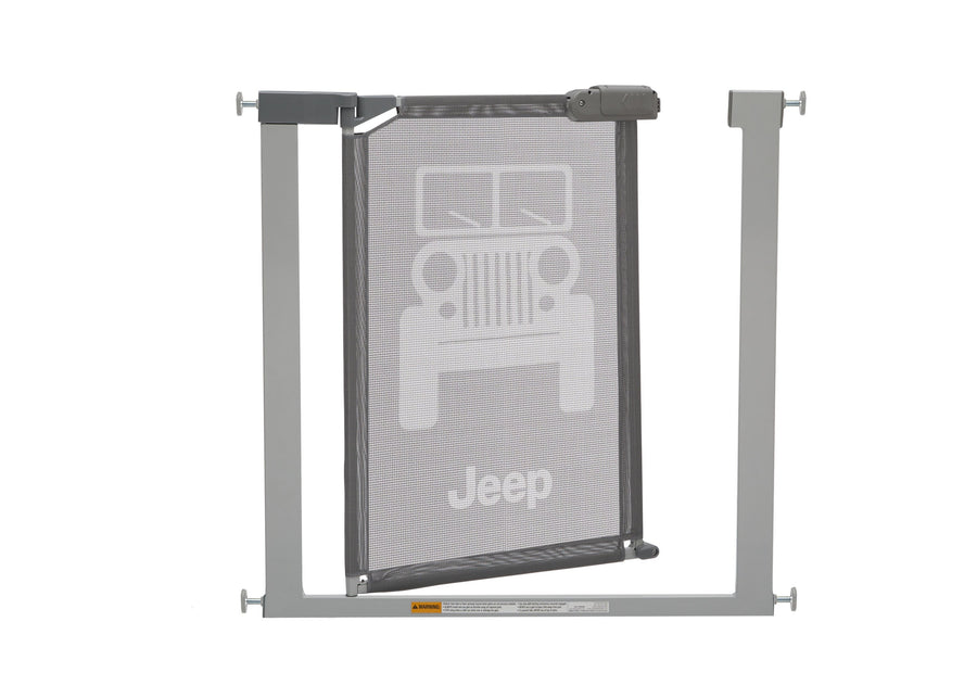 Grey (026) 2-Jeep Adjustable Baby Safety Gate - Easy Fit Pressure Mount Design with Walk-Through Door