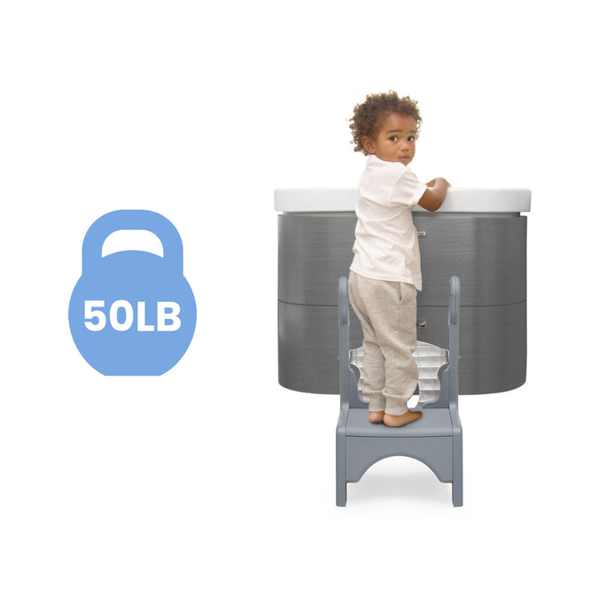 White and Grey (5052) 6-Little Jon-EE Adjustable Potty Seat and Step Stool