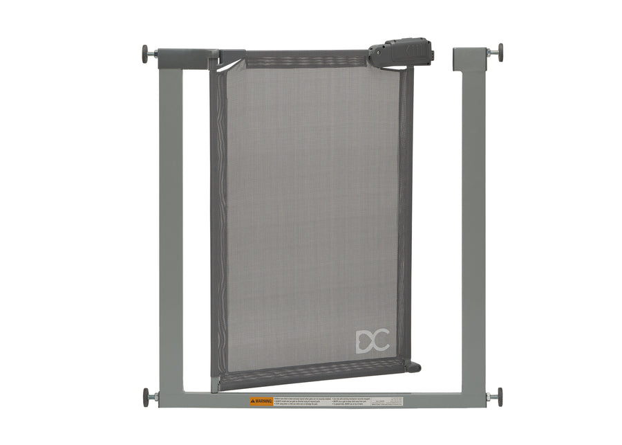 DCB: Cool Grey (1216) 2-Adjustable Baby Safety Gate - Easy Fit Pressure Mount Design with Walk-Through Door