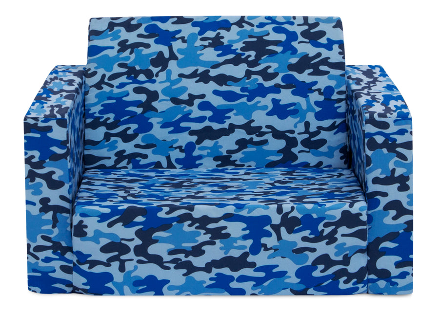 Blue Camo (5061) 12-Cozee Flip-Out Chair - 2-in-1 Convertible Chair to Lounger for Kids