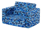 Blue Camo (5061) 14-Cozee Flip-Out Chair - 2-in-1 Convertible Chair to Lounger for Kids