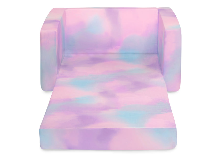 Blue & Pink Tie-Dye (5062) 8-Cozee Flip-Out Chair - 2-in-1 Convertible Chair to Lounger for Kids