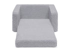 Grey Sherpa (5031) 5-Cozee Flip-Out Sherpa 2-in-1 Convertible Chair to Lounger for Kids