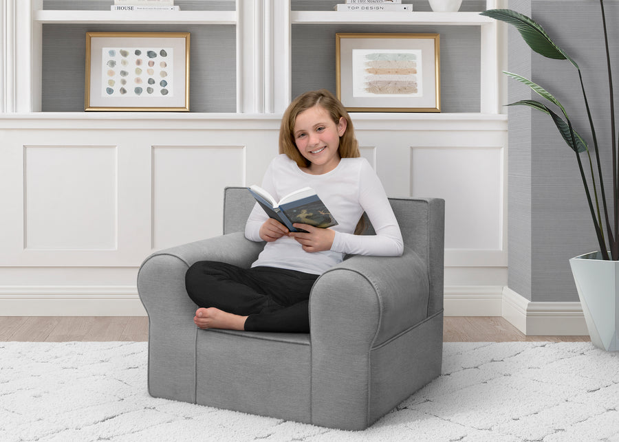 Light Grey (1226) 26-Personalized XL Cozee Foam Chair for Kids - Our Largest Chair