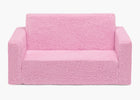 Pink Sherpa (5032) 17-Cozee Flip-Out Sherpa 2-in-1 Convertible Sofa to Lounger for Kids
