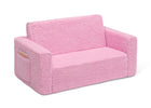 Pink Sherpa (5032) 18-Cozee Flip-Out Sherpa 2-in-1 Convertible Sofa to Lounger for Kids