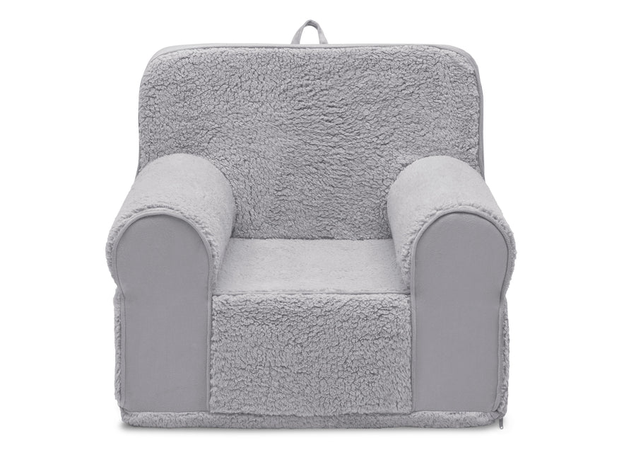 Grey Sherpa with Grey Suede (5048) 3-Deluxe Cozee Sherpa and Suede Chair for Kids