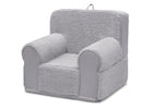 Grey Sherpa with Grey Suede (5048) 5-Deluxe Cozee Sherpa and Suede Chair for Kids